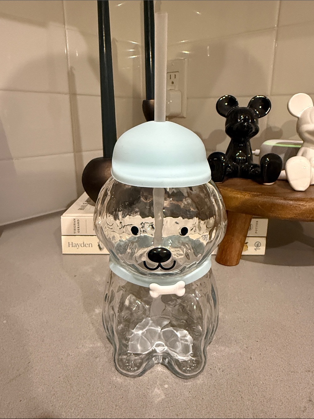 Clear Glass Bear Tumbler